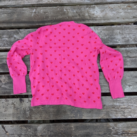 CeCe pink hearts button up cardigan sweater Jennifer's Body Barbie y2k style - Picture 3 of 9